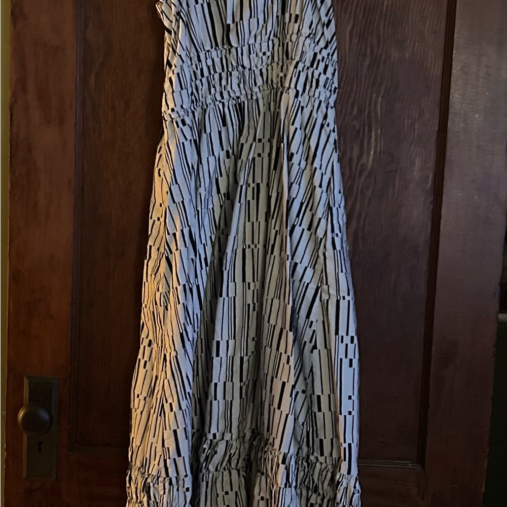 Anthropologie Navy and Cream Bubble Maxi Dress - Picture 2 of 9